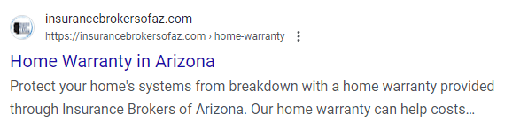 Standard Listings Insurance Agency Review Schema in SERP